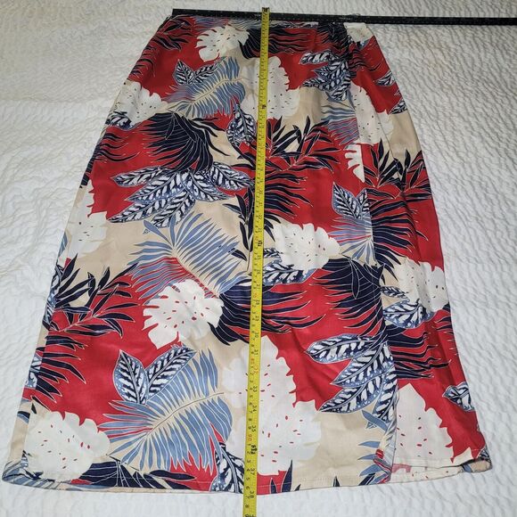 Capacity Patriotic Tropical Flower Floral Maxi Wrap Skirt Vintage 90's Retro - Picture 6 of 7